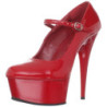 Rosso Vernice 15 cm PLEASER DELIGHT-687 Plateau Scarpe Décolleté