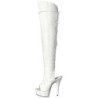 White Leatherette 15 cm DELIGHT-3019 Platform Thigh High Boots