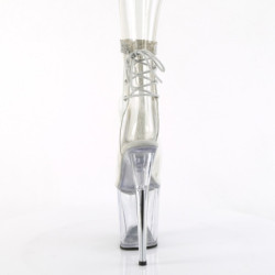 FLAMINGO - 20 cm pleaser stivaletti tacco alto plateau strass trasparenti