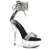 Black 15 cm DELIGHT-627RS transparent platform ankle straps high heels