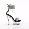 Black 15 cm DELIGHT-627RS transparent platform ankle straps high heels