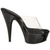 Nero Trasparente 15,5 cm DELIGHT-601 Plateau Mules Alte