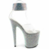 Clear Rhinestone 20 cm BEJEWELED-812RS Platform High Heeled Sandal
