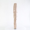 Patent 15 cm DELIGHT-3018 high heeled thigh high boots with buckles beige