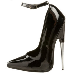 Black Shiny 15 cm SCREAM-12 Women Pumps Shoes Stiletto Heels