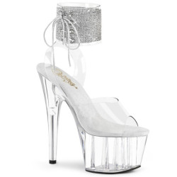 Silver rhinestone 18 cm ADORE-791-2RS pleaser high heels ankle cuff