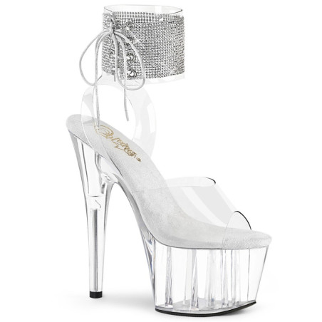 Silver rhinestone 18 cm ADORE-791-2RS pleaser high heels ankle cuff