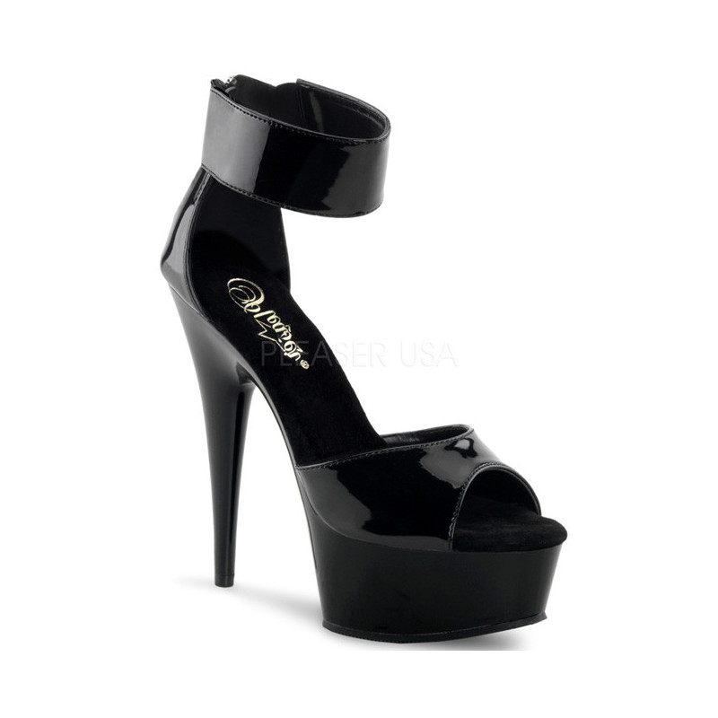 Black Shiny 15 cm Pleaser DELIGHT-670-3 High Heels Platform