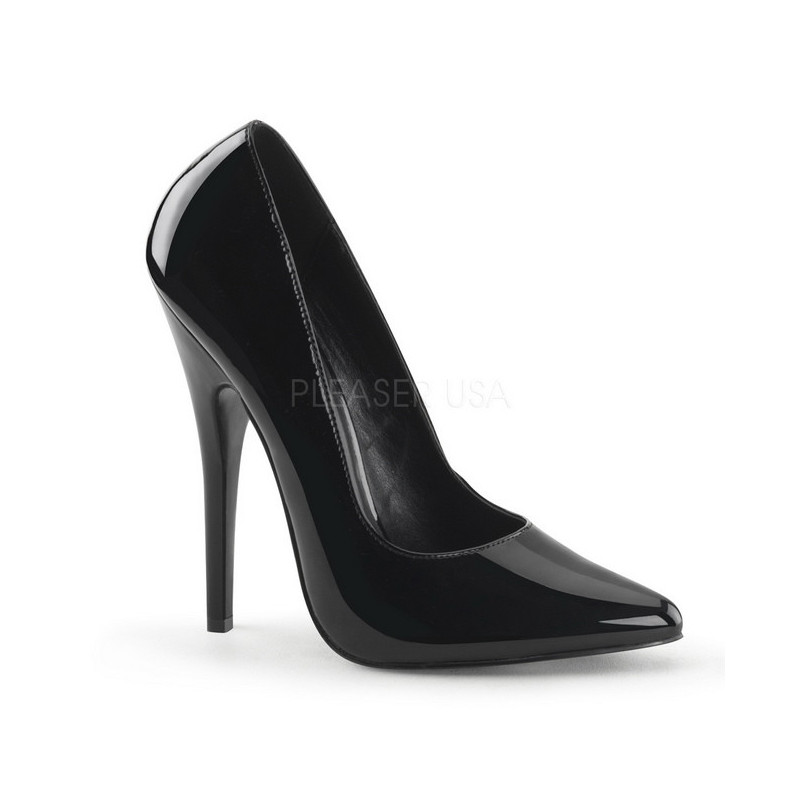 Black Shiny 15 cm DOMINA-420 pointed toe high heel stilettos