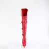 Vegan 15 cm DELIGHT-3018 high heeled thigh high boots with buckles red