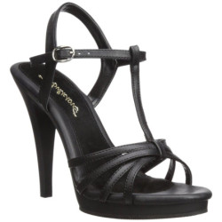 Black Leatherette 12 cm FLAIR-420 Womens High Heel Sandals