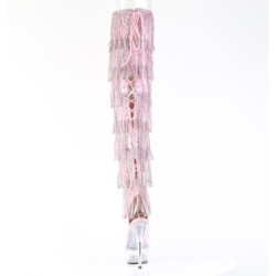 Rose 15 cm DELIGHT exotic overknee boots rhinestone fringes