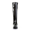 Black boots block heel 5 cm - 70s years disco gogo kneeboots patent