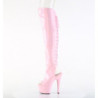 Hologram 18 cm ADORE-3019HWR rose thigh high boots open toe with lace up