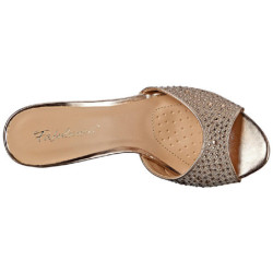 Gold 8,5 cm LUCY-01 glitter mules shoes womens