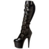 Nero 18 cm ADORE-2043 stivali donna con fibbie e plateau alto