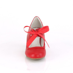 Rosso 6,5 cm WIGGLE-32 retro vintage scarpe décolleté maryjane tacco spesso