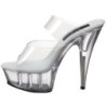 Trasparente 15,5 cm Pleaser DELIGHT-602 Plateau Mules Scarpe