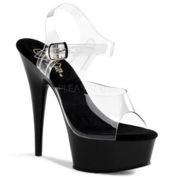 Transparent Black 15 cm Pleaser DELIGHT-608 Platform High Heels Women