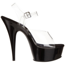 Transparent Black 15 cm Pleaser DELIGHT-608 Platform High Heels Women