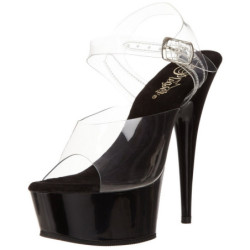 Transparent Black 15 cm Pleaser DELIGHT-608 Platform High Heels Women
