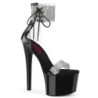 Black 18 cm PASSION-727RS black platform ankle straps high heels