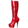 Red Shiny 15,5 cm DELIGHT-2023 Platform Knee Boots