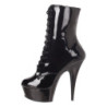 Nero Verniciato 15,5 cm DELIGHT-1020 Plateau Stivaletti Donna