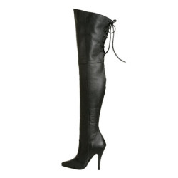 Black Leather 13 cm LEGEND-8899 overknee high heel boots