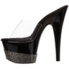 Nero Strass 18 cm Pleaser ADORE-701-3 Plateau Mules Tacco Alto