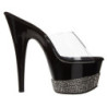 Nero Strass 18 cm Pleaser ADORE-701-3 Plateau Mules Tacco Alto