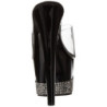 Black Rhinestone 18 cm Pleaser ADORE-701-3 Mules High Heels Platform