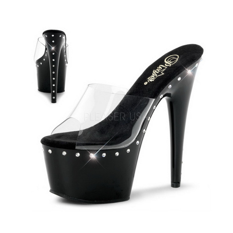 Nero 18 cm Pleaser ADORE-701LS Plateau Ciabattina Alto