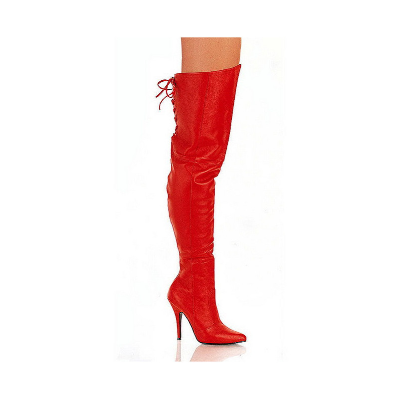 Red Leather 13 cm LEGEND-8899 overknee high heel boots