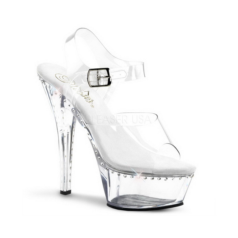 Trasparente 15 cm Pleaser KISS-208LS Tacchi Alti Plateau