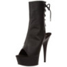 Black Leatherette 15 cm DELIGHT-1018 Platform Ankle Calf Boots