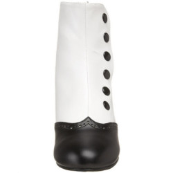 Black White 5 cm FLORA-1023 Ankle Calf Boots Women