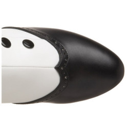 Nero Bianco 5 cm FLORA-1023 Stivaletti Donna Basso