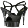 Black Glitter 15 cm DELIGHT-609-5G High Heel Platform