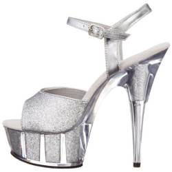 Argento Brillare 15 cm DELIGHT-609-5G Tacchi Alti Plateau