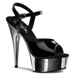 Argento cromo plateau 15 cm DELIGHT-609 tacco alto pleaser