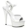 White 15 cm DELIGHT-609 platform pleaser high heels shoes