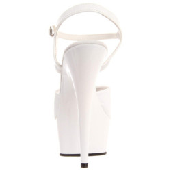 Bianco 15 cm DELIGHT-609 tacco alto pleaser con plateau