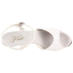 Bianco 15 cm DELIGHT-609 tacco alto pleaser con plateau