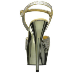 Oro 15 cm Pleaser DELIGHT-609G Cromo Plateau Tacchi Alti