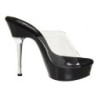 Black Transparent 14 cm Pleaser ALLURE-601 Mules High Heels Platform
