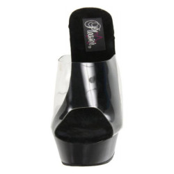 Black Transparent 14 cm Pleaser ALLURE-601 Mules High Heels Platform