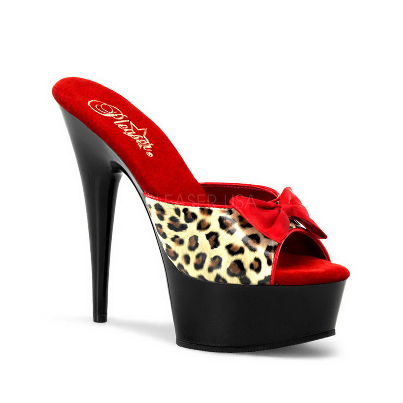 Leopard 15 cm Pleaser DELIGHT-601-6 High Platform Mules
