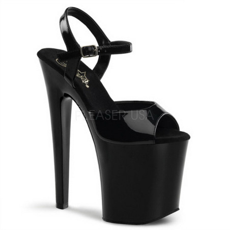 Black Patent 20 cm XTREME-809 High Heels Platform
