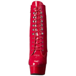 Red Patent 15,5 cm DELIGHT-1020 Platform Ankle Calf Boots